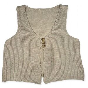 BEIGE KNIT CROP TOP